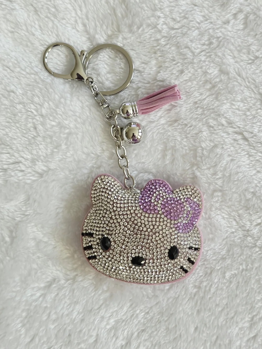 Hello Kitty Light Purple Keychain with Bow Bag Charm